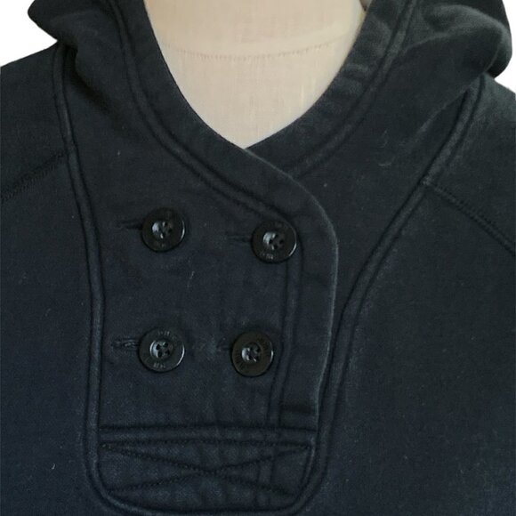 Puma Women's Hoodie Pouch Pocket 4-button Neck Sz M Black w/ Pink Puma Logo 62L - Picture 6 of 10